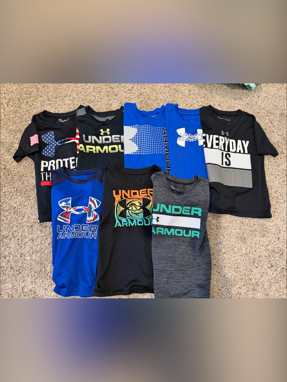 Under Armour Boys T Shirt Lot Size 4 4T XS Short Sleeve 8 Pieces